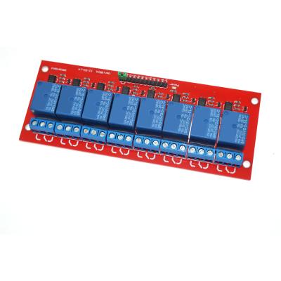 China Okystar OEM/ODM PCB 8 Channel Relay Module with Optical Coupler Output 5V Relay Module for Arduino for sale