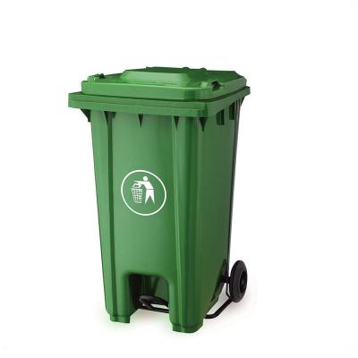 China Sustainable 240 liter 2 wheeled plastic U-bin with pedal for sale