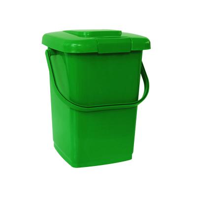 China Office Sustainable Kitchen Household Gift 15L Small Small Plastic Waste Bin With Locked Lid for sale