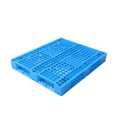 China Single Faced HDPE 1200*1000 Racking Steel Reinforced Six Euro Runners Heavy Duty Plastic Pallets for sale