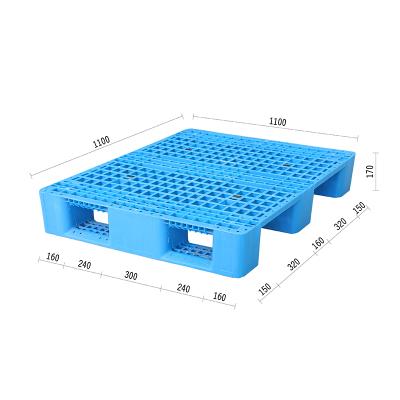 China 1100x1100 Single Faced HDPE Racking 3 Runners Heavy Duty Plastic Euro Pallet for sale