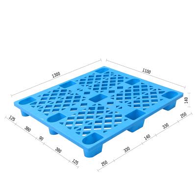 China 1300*1100 Single Faced Nine Feet Euro Food Grade Disposable Stackable Cheap Plastic Pallet for sale