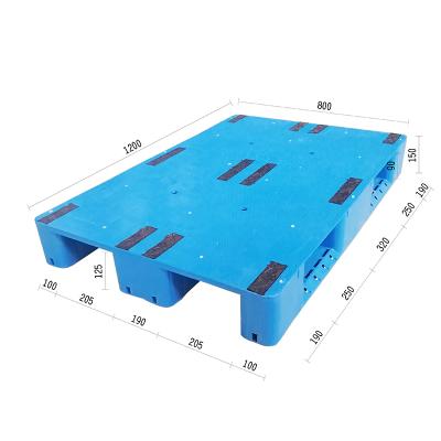 China Single Faced Steel Reinforced HDPE 1200*800 Racking Flat Surface Heavy Duty Plastic Pallet for sale