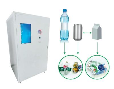 China Smart Redemption Kiosk PET / Metal Can Reverse Vending Machine met coupon voor recycling Te koop