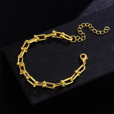 China Diamond Ice Out Cuban Link Chians Chunky Fashion Bracelet Accessories Jewelry Men's 18k Gold Plated Link Chains Bracelets Unisex Customize for sale