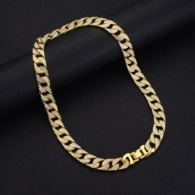 China Cheap Hiphop 18k Cubam Necklace Chain Set Gold Jewelry Trendy Women Chain Necklace Custom Made for sale