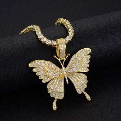 China 2021 New Product Cuban Butterfly Chain Bracelet Gold Chain Trend Hiphop Jewelry Men's and Women's Necklaces for sale