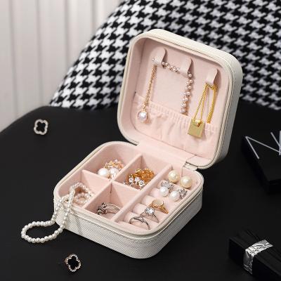 China Portable INS Jewelry Boxes Ring Necklace Earrings Jewelry Storage Jewelry Box Portable Promotion Jewelry Box for sale