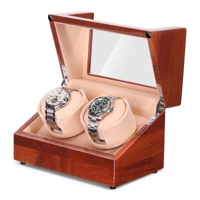 China Eco - Friendly Packaging Luxury Watch Display Winder Box Two Watches Automatic Watch Winder for sale