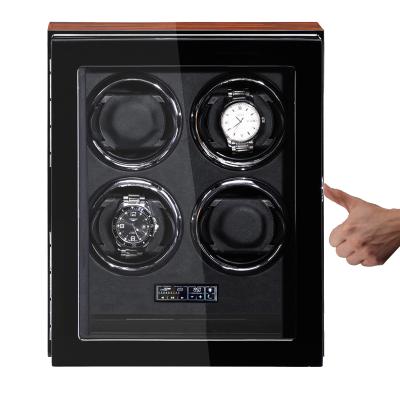 China New Eco-friendly Total Upgraded mabuchi Luxury Wooden Motor Box Fingerprint Watch Winder Auto Box for sale