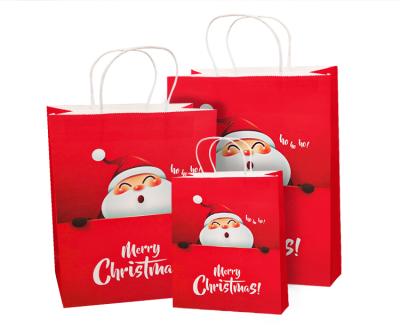 China Recyclable Customized Shopping Kraft Paper Bags Packing Christmas Paper Gift Bag for sale