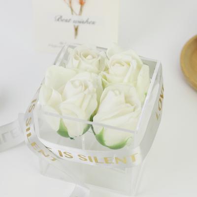 China Durable Customized Cube Plastic Clear Acrylic Wedding Sugar Favor Box In Small Box for sale