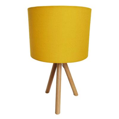 China Simple Style Adjustable Beech TC Fabric Mini Table Desk Lamp For Wooden Lighting Simple Table Lamp for sale