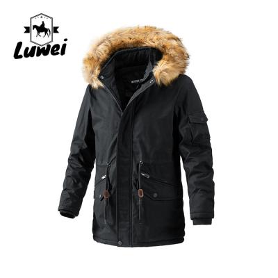 China Winter Warm Water Proof Long Plus Size Utility Cotton Men Parka Coat Plus Size Trench Coats Jacket with Hooded for sale