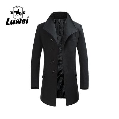 China Wholesale Long Overcoat Single Windbreak Jacket Utility Trench Breasted Chaqueta Hombre Solid Color Men Coat for sale