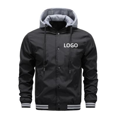 China 2023 new cross-border hooded detachable single breathable fabric men's baseball jacket for sale