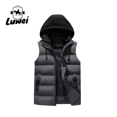 China Luxury Custom High Quality Sleeveless Detachable Hat Cargo Mens Wear Outdoor Winter Utility Vest Waistcoat for sale