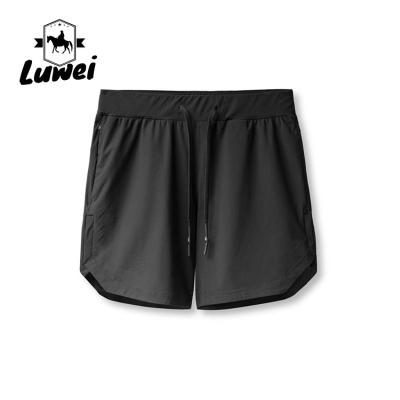 China Drawstring Men Sports Shorts Polyester Woven Plain Jogger Workout Shorts for sale