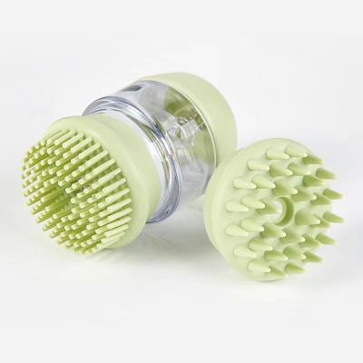 China Sustainable Dog Pet Bath Silicone Massage Brush With Shampoo Dog Grooming Brush for sale