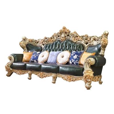 China (Others) China Adjustable Factory Made Luxury Carved Leather Furniture Room Sofa Living Room Suite Living Room for sale