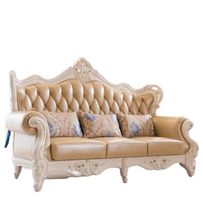 China (Others) Factory Made Cheap Luxury White Hand-carved Custom Leather Furniture China Adjustable Room Sofa Living Room Suite Living Room for sale