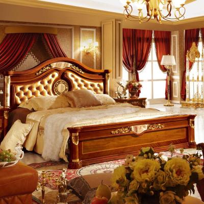 China Leather White Lightweight Solid Wood Bedroom Set (Other) New Adjustable Modern High-end Luxury Gold Cheap Gold for sale