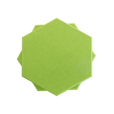 China Modern Eco-friendly Polyester Hexagon Panels Soundproof Noise Absorbing PET Panels for sale