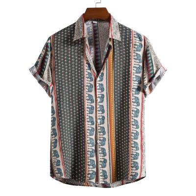 China 2022 New Summer Floral Print Summer Beach Shirts Men's Hawaiian Shirt Anti-pilling Vintage Short Sleeve Shirt Men Clothing Camisa Hawaiana Hombre XXL for sale