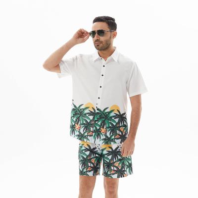 China QUICK DRY Printed Men Sets Streetwear Shorts Sleeve Lapel Casual Shirt Beach Shorts Summer Vacation Mens Hawaiian Party Fits 2 Piece 3XL for sale