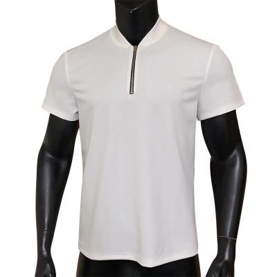 China Anti-wrinkle 2022 Summer Men Casual Stand Collar Knitted Polo Shirt New Fashion Slim Fitted Zippers Design Polo Shirts For Men's Business Pullover Tops for sale