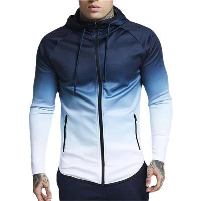 China Fashion Men's Fashion Gradient Hip Hop Hoodies Sweatshirts QUICK DRY Sweatshirt Men's Zipper Jacket Casual Oversize Men's Unisex Sweatshirts Jacket for sale