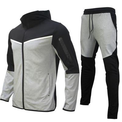 China High Quality QUICK DRY Mens Sportswear Hooded Sweater + Pants Zipper Jogging Hoodie Sports Suits Casual Men's 2 Piece Set for sale