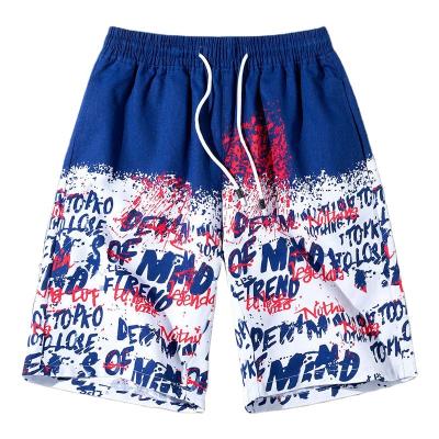 China New Style Viable Letter Printing Casual Outdoor Elastic Long Men's Summer Cotton Shorts for sale