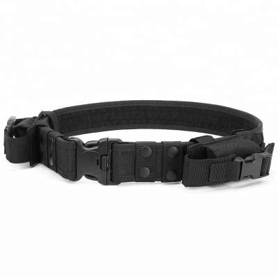 China Army Tactical Heavy Duty Adjustable Military Police Belt Gear Airsoft Uniform Duty Restraint Belts with Dual Mag Pouches for sale