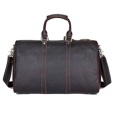 China Dress Men Travel Male Fitness Genuine Leather Tote Bag Big Cowhide Overnight Leather Satchel Duffel Bags for sale