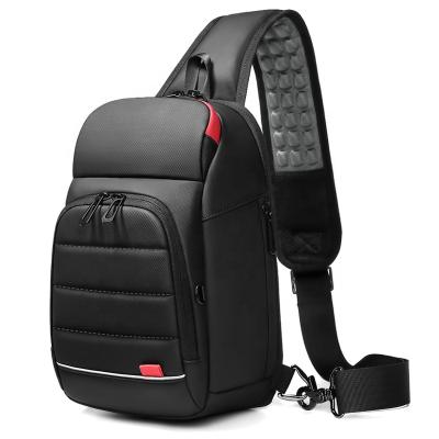 China Waterproof Sling Bag USB Men Messenger Shoulder Bag PVC Travel Cross - Body Sling Chest Pack Bag for sale