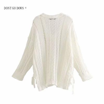 China OEM Kampsun QUICK DRY Autumn New Kuerfit Women's Clothing European and American Style Hollow Knit Sweater for sale