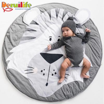 China New Folded Round Plush Play Mat Hot Selling Animal Shaped Children Play Mat Baby Play Mat for sale