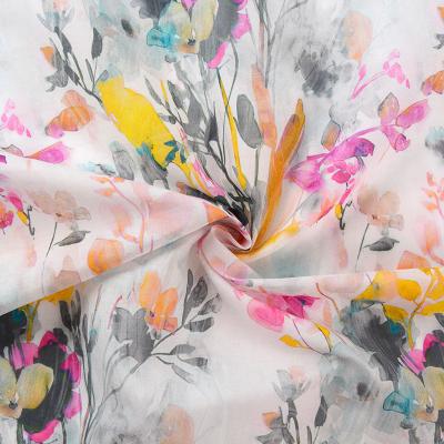 China Digital Printing Flower 100% Organic Cotton Toile Fabric For Women Clothing for sale