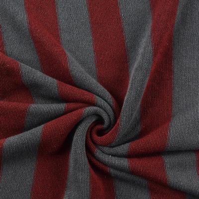 China Stain Repellent 100% Polyester Terry Strip Hacci Knitted Fabric For Winter Coat for sale