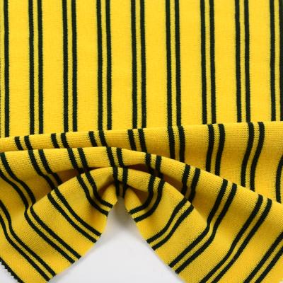 China Stain Repellent 100% Poly Terry Strip Hacci Knitting Fabric For Women Clothing for sale