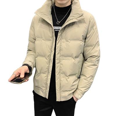 China Custom VARNISH Anti-Wrinkle Stand Collar Down Jacket Oversized Men's Coat Jacket Thick Casual Down Jacket for sale