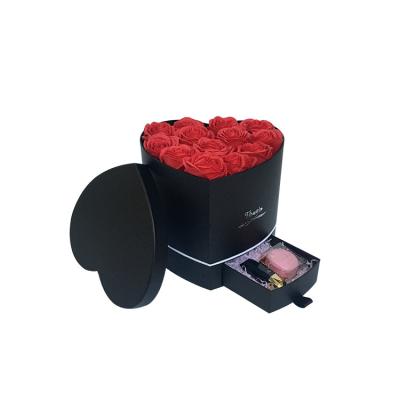 China Recycled Materials Chocolate Box Soap Heart Shaped Drawer Flower Heart Shaped Gift Box for sale