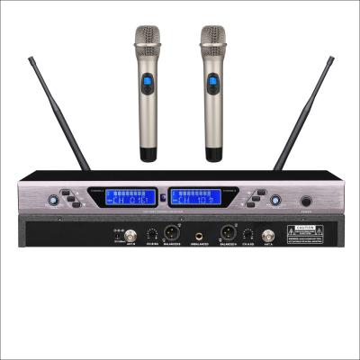 China UB2274 Dual Channels Wireless Handheld Microphone Mute UB2274 Auto Professional UHF KTV Karaoke Wireless Microphone for sale