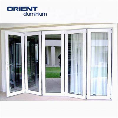 China Factory Direct Waterproof Lightweight Exterior Bi Folding Glass Aluminum Doors for sale