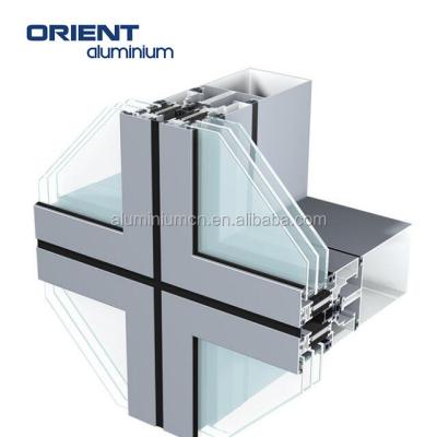 China 6063 Mullions Aluminum Transoms Profiles Modern Aluminum Curtain Walls for sale