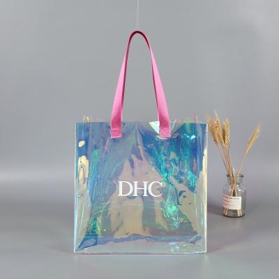 China Transparent Folding Tote Bag Travel And Clear Gym Bag Part Supplies Reusable Tote Bag for sale