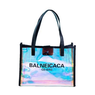 China Wholesale Custom Sublimation Items Collapsible Ladies Holographic Tote Shopping Bags for sale