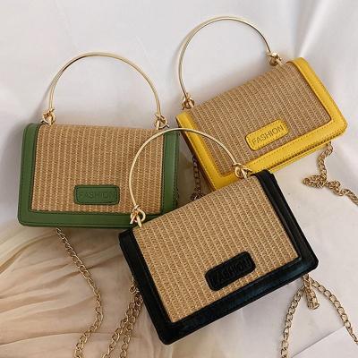 China Other Dinner Cane Beach Straw Bag Fashion Woven Girl Plunge Ladies Chain Simple Shoulder Lady Bags Handbags Handbags For Beach for sale