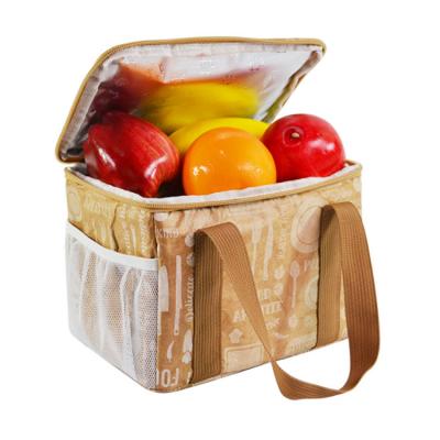 China One Main Compartment Canvas Lunch Bag Student Lunch Box Bag Insulation Portable Ice Picnic Bag Aluminum Foil for sale